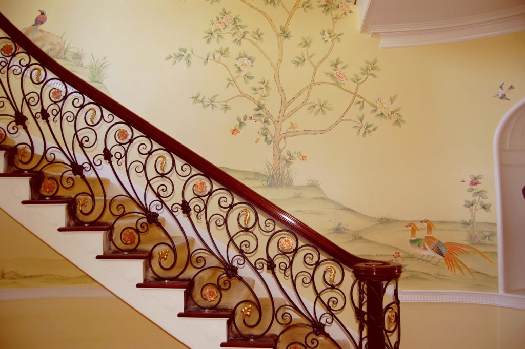 chinese mural lower stairwell